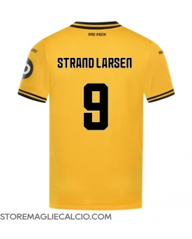 Wolves Jorgen Strand Larsen #9 Maglia Gara Casa Repliche 2024-25 Maniche Corte